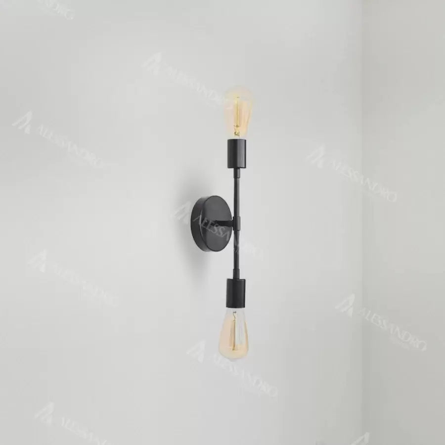 Aplica Sindi, 2 x E27, Metal, Negru