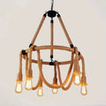 Lustra Snuri Rustic 6x E27 Circulara Franghie Suspendata