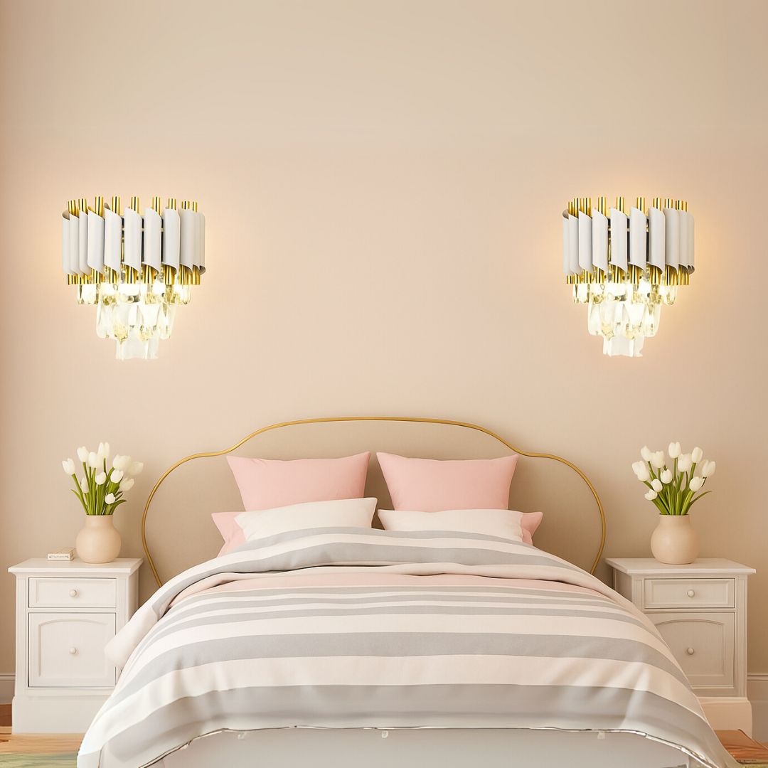 Aplica Candelabru Cristal VERSAILLES Piccolo, 2xE14, Alb