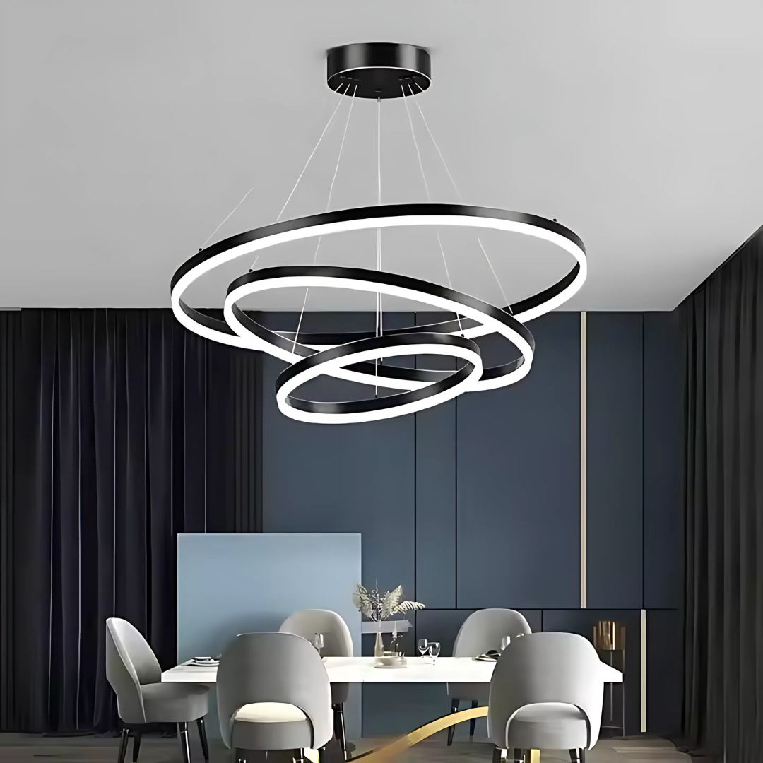 Lustra LED suspendata PAGANO 95W, Lumina Rece/Calda/Neutra, Negru, Inaltime Reglabila, imaginea 5