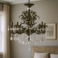 Candelabru Cristal SANSSOUCI Magno, 8xE14, Diametru 65cm, Alama Antichizata