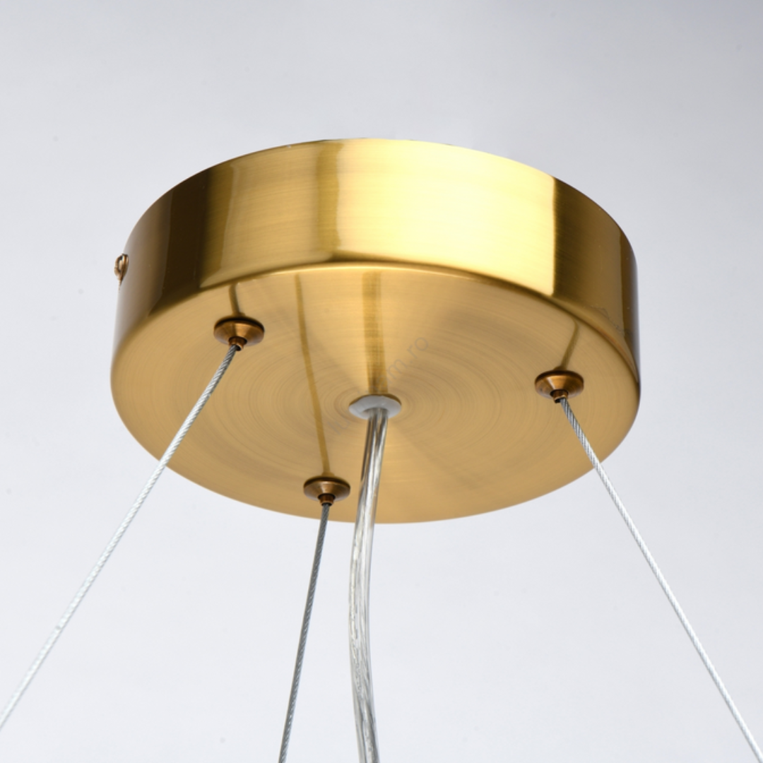 Candelabru Cristal ALHAMBRA Magno, LED, 85W, Diametru 60cm, Lumina Calda/Rece/Neutra, Dimabil, Inalțime Reglabila, Auriu