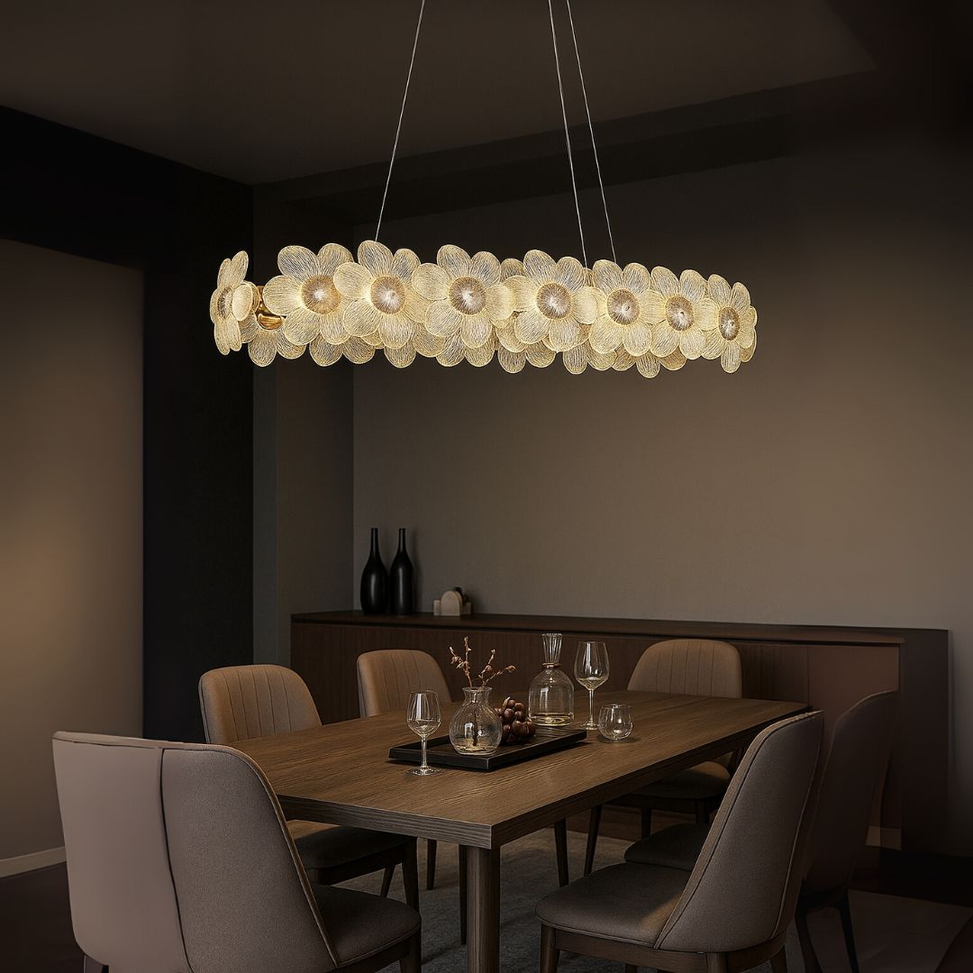 Candelabru Cristal Cadenza Allegro, 80W, Lumina Calda/Neutra/Rece, Inaltime reglabila, Auriu