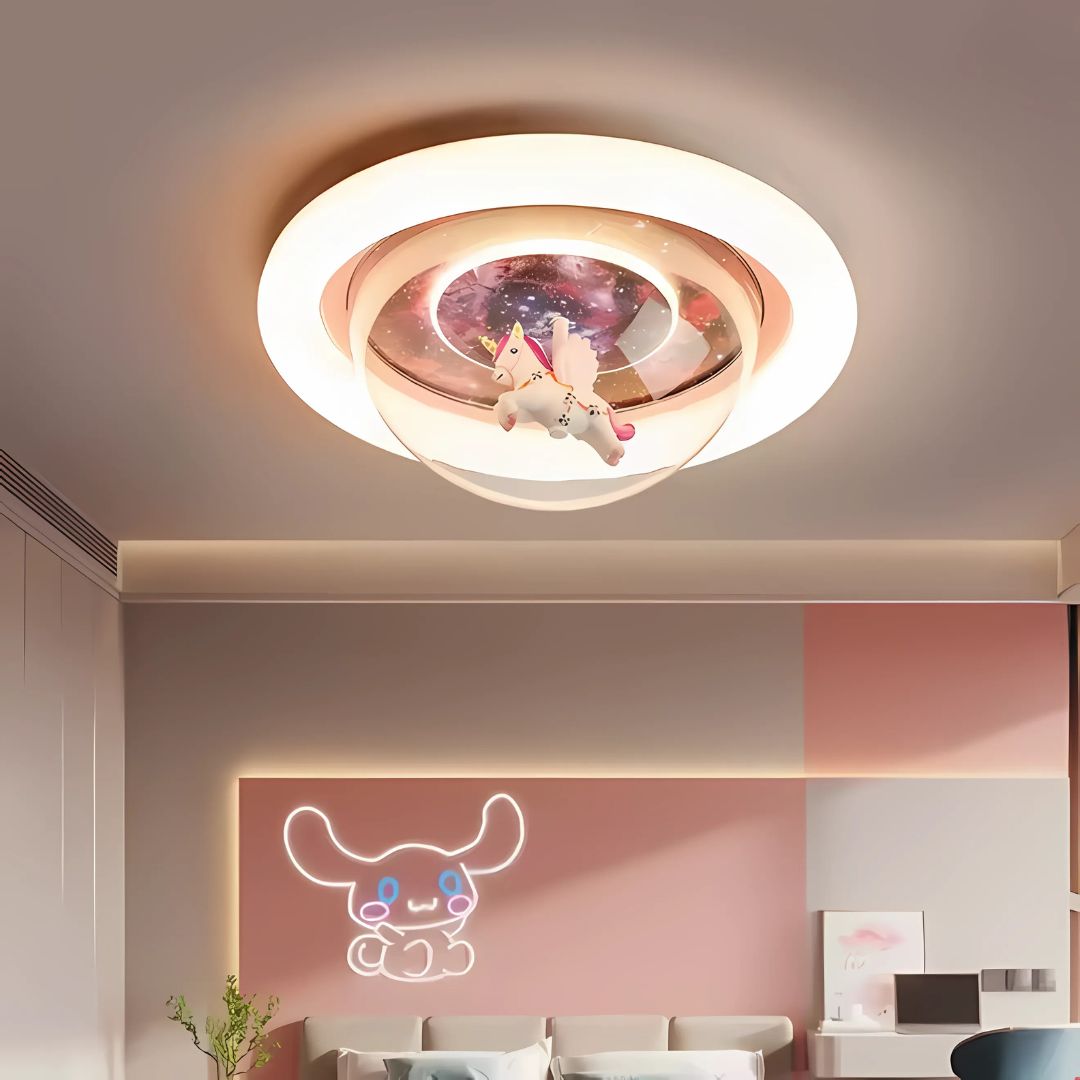 Lustra LED UNICORN, 60W, 50cm, lumina Rece/Calda/Neutra, Roz