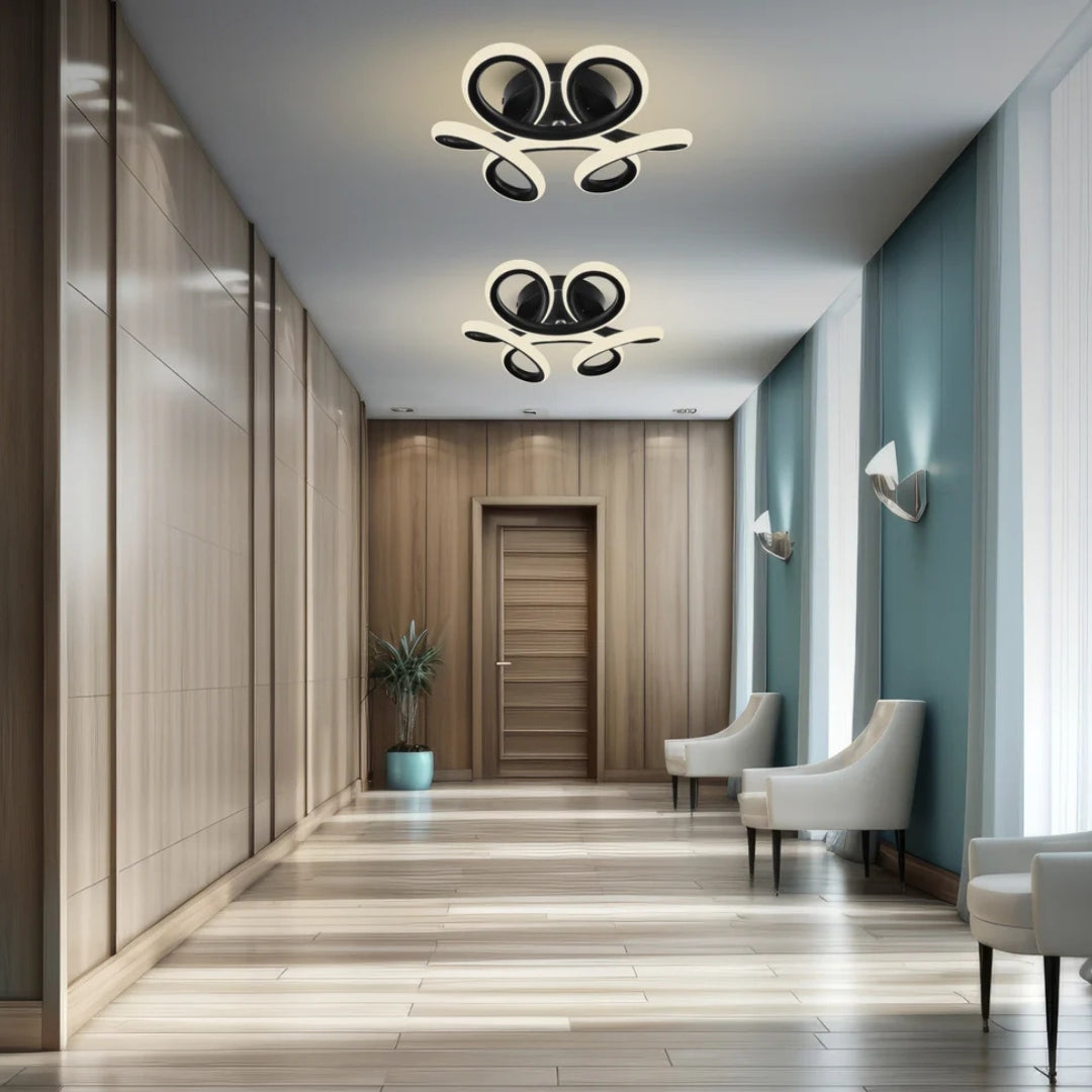 Lustra LED VERTEX HELIX, 65W, lumina Rece/Calda/Neutra, Negru, imaginea 8