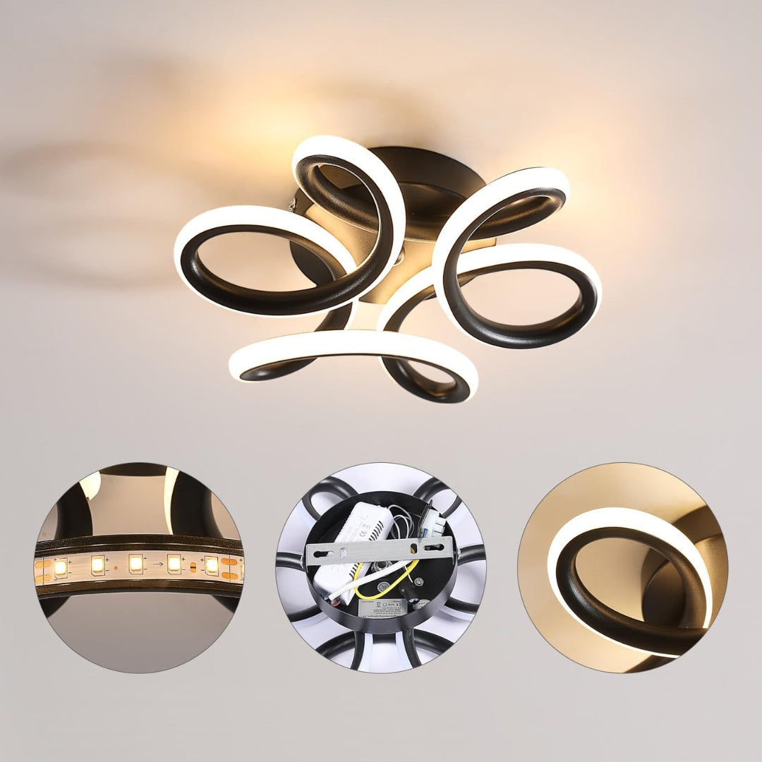 Lustra LED VERTEX HELIX, 65W, lumina Rece/Calda/Neutra, Negru, imaginea 5