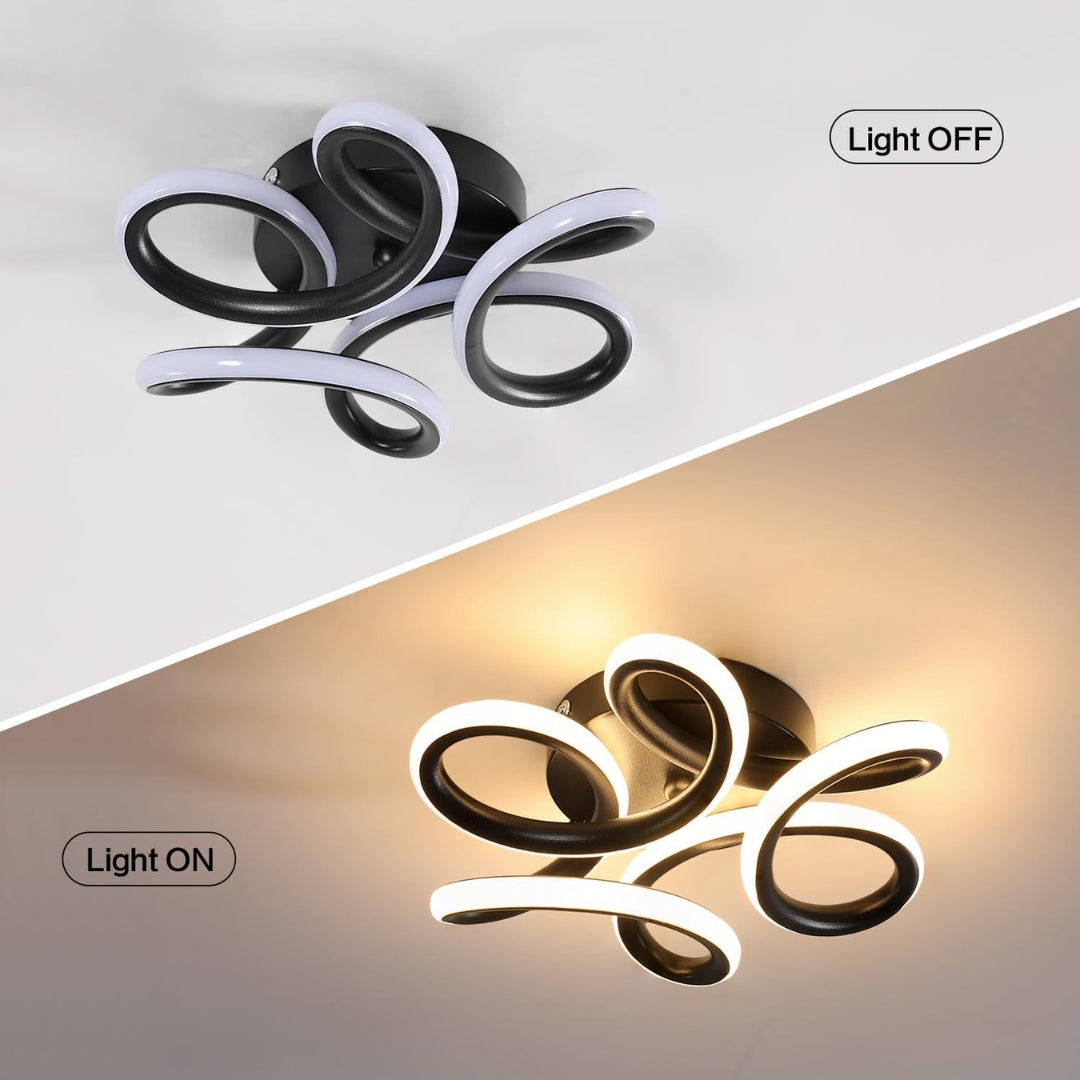 Lustra LED VERTEX HELIX, 65W, lumina Rece/Calda/Neutra, Negru, imaginea 3