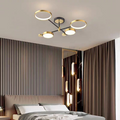 Lustra LED cu Telecomanda MARIA, 4 Elemente, 22W, Lumina Calda/Rece/Neutra, Dimabila, Auriu