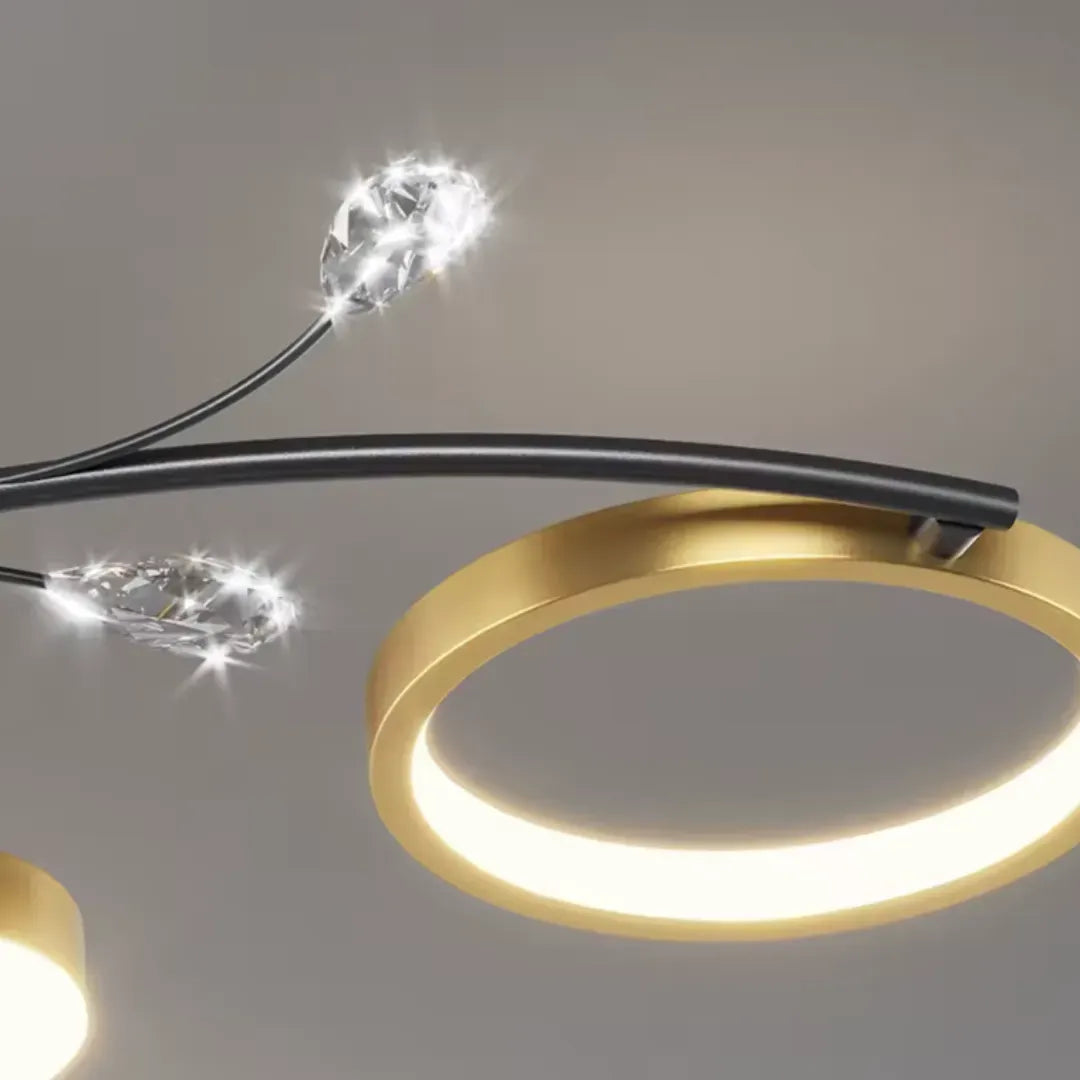 Lustra LED cu Telecomanda KARINA, 65W, 8 Elemente, Lumina Calda/Rece/Neutra, Dimabila, Auriu, imaginea 2