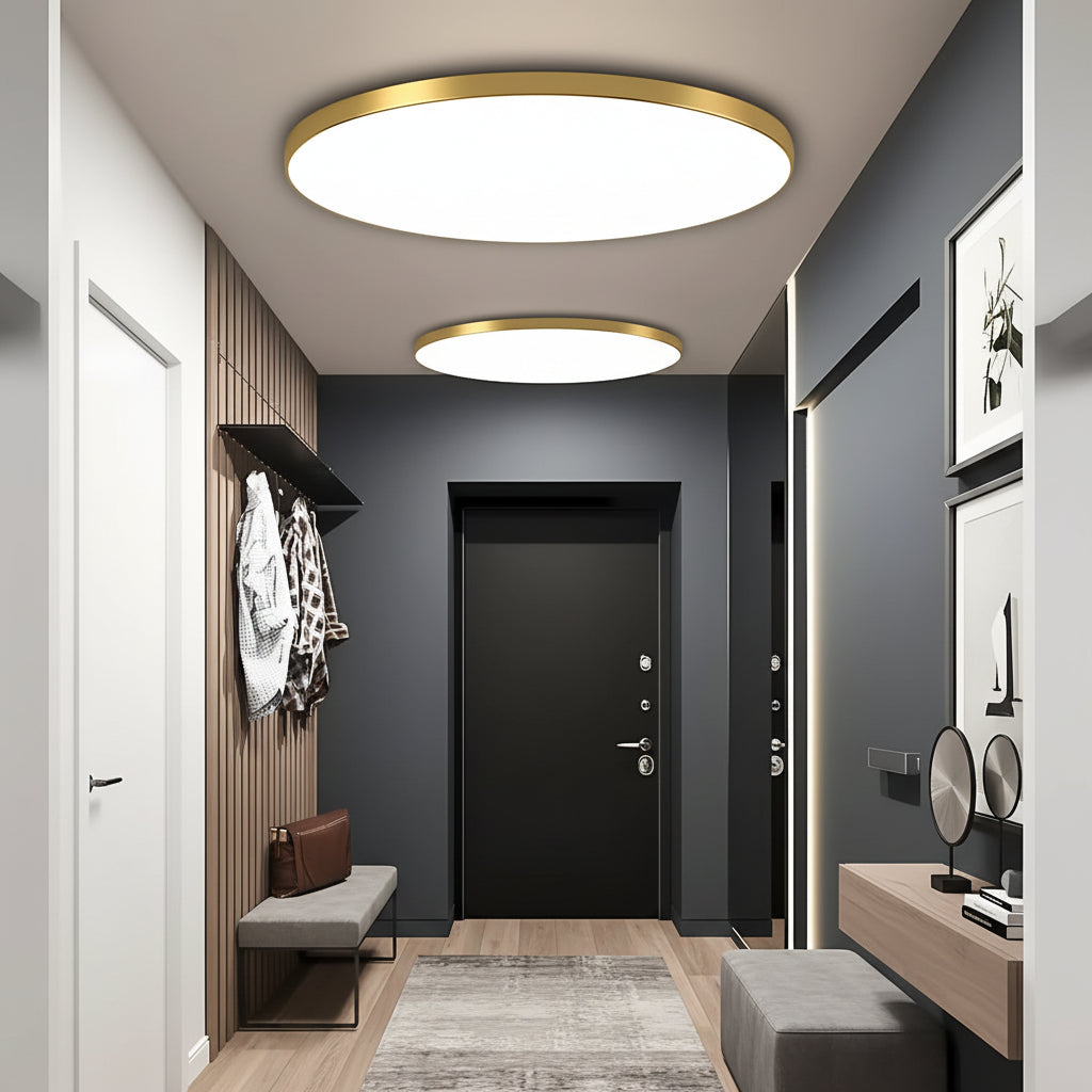 Plafoniera LED SOLIS 27cm 20W Lumina Rece Auriu, imaginea 2