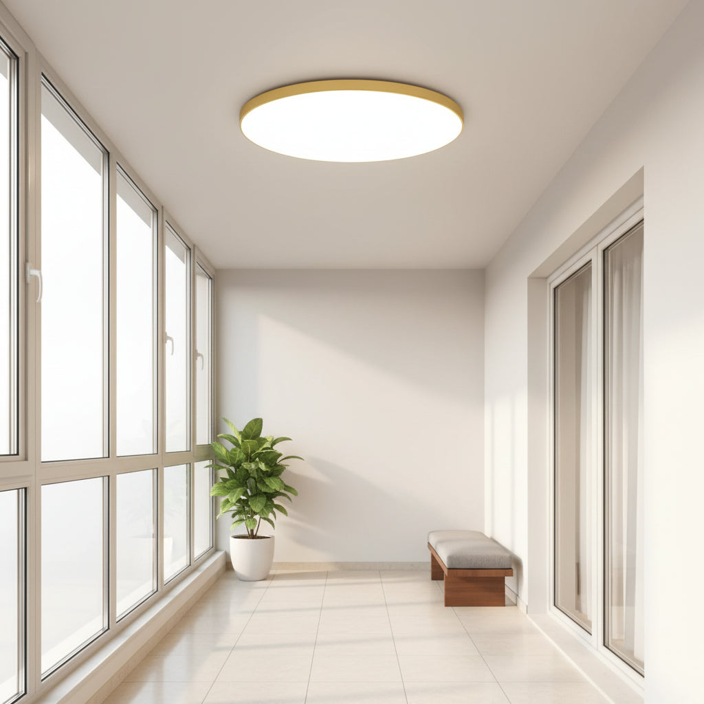 Plafoniera LED SOLIS 27cm 20W Lumina Rece Auriu, imaginea 3
