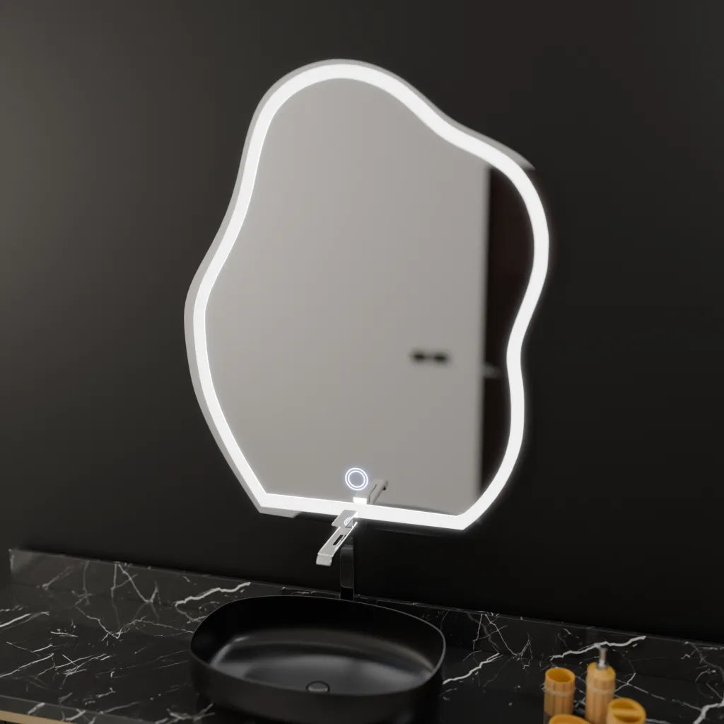 Oglinda LED Organica 50x70cm, Forma Touch, Sistem Dezaburire, Dimabila