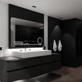 Oglinda LED Senzor MotionGlow Filia, cu functie Dezaburire Termometru Ceas si lupa Cosmetica, 100x60 cm Lumina Rece/Calda/Neutra Dimabila, colectia Marcello Funghi