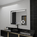 Oglinda LED Rectangulara, 100x80cm, Precision MotionGlow Marcello, Sistem Dezaburire, Ceas & Termometru, Lupa Cosmetica, Dimabila