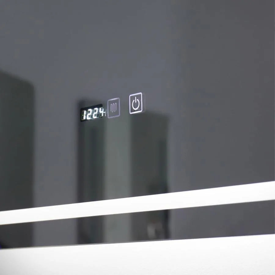 Oglinda LED Rectangulara 70x90cm EDGE Touch Sistem Dezaburire, Rama Neagra