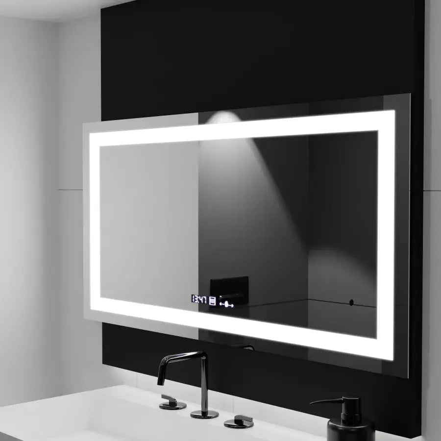 Oglinda LED Rectangulara, 160x80cm, Senzor, Verite MotionGlow Marcello, Sistem Dezaburire, Ceas & Termometru, Dimabila