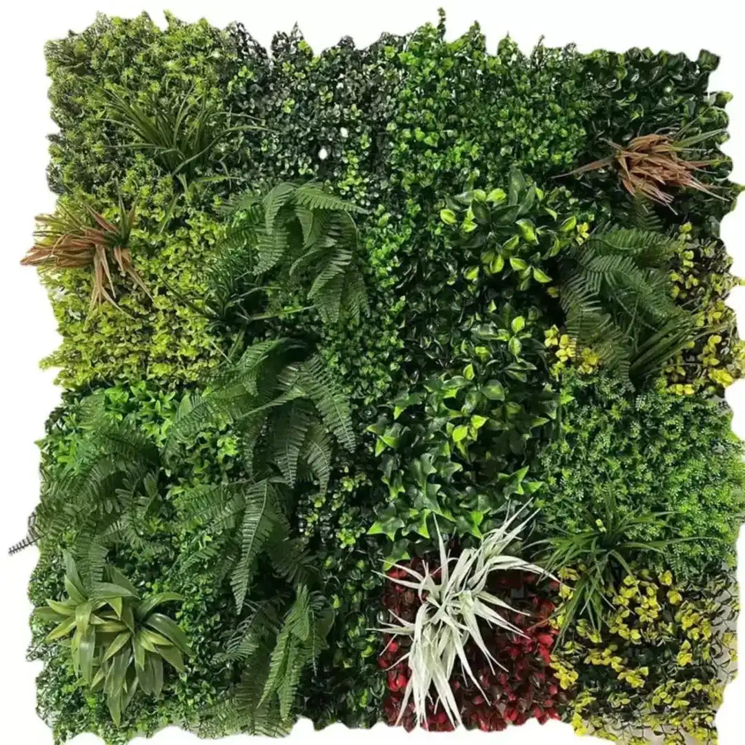 Planta Artificială Panou de Gard Viu Cu Plante Mixte, 100x100cm, Verde