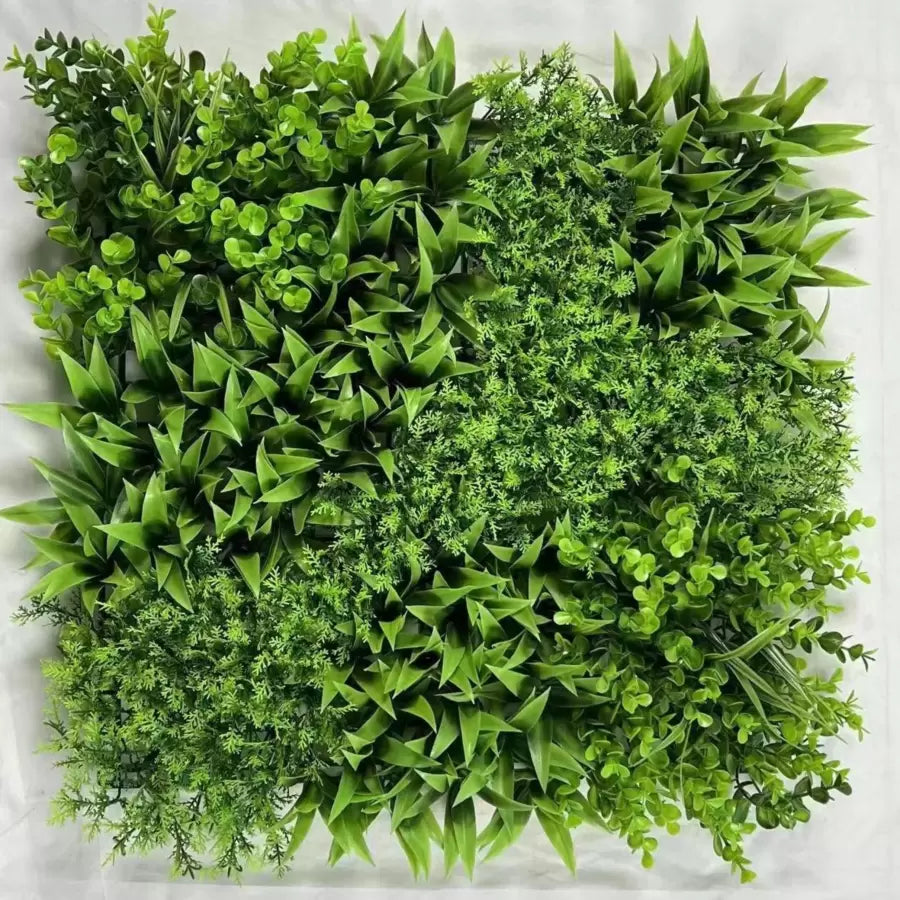 Planta Artificială Panou de Gard Viu Cu Plante Mixte, 50x50cm, Verde
