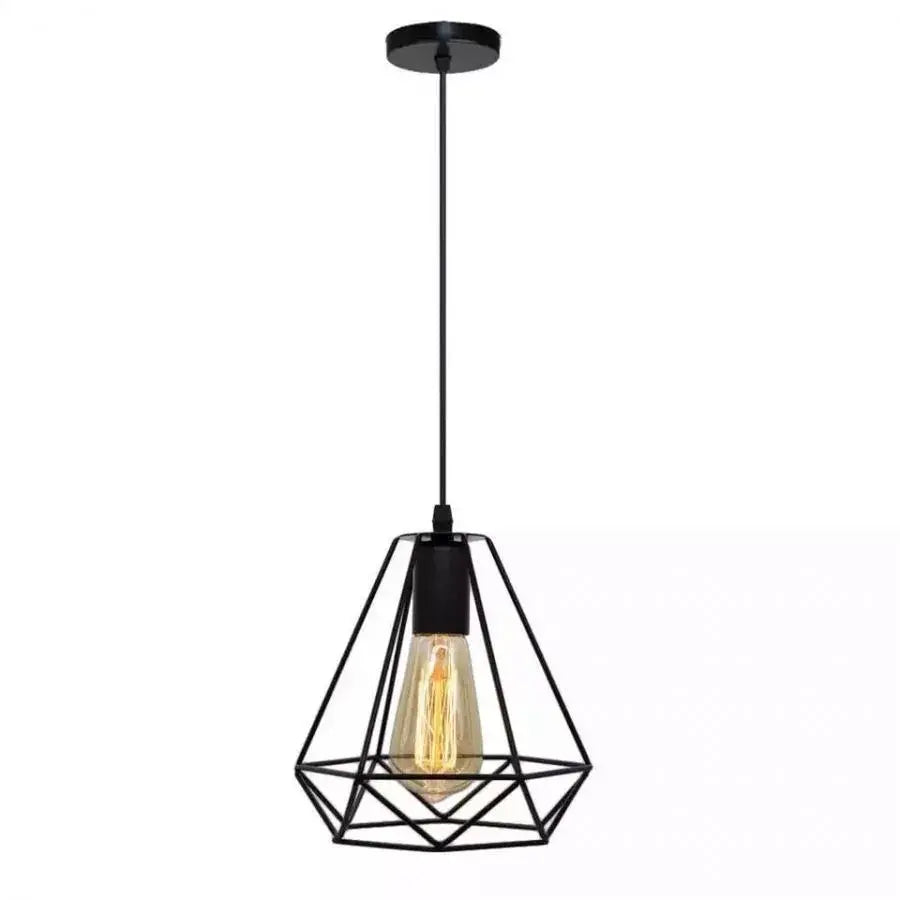 Lustra Forma Diamant, STRUKTUR, 1xE27, Negru, Metal, imaginea 2