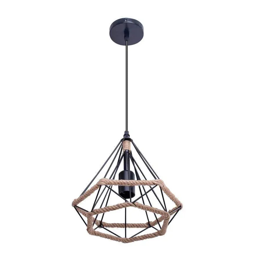 Pendul Milano, 1xE27, Negru, Metal si Sfoara
