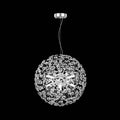 Candelabru Cristal KHUJAND 8x G9, Diametru 40cm, Crom Lucios, Inaltime Reglabila