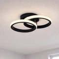 Lustra LED VERTEX CIRCULA 21W, 2 Cercuri, Rame Metalice, lLumina Rece/Calda/Neutra 3000K/4000K/6000K, Negru, Metal
