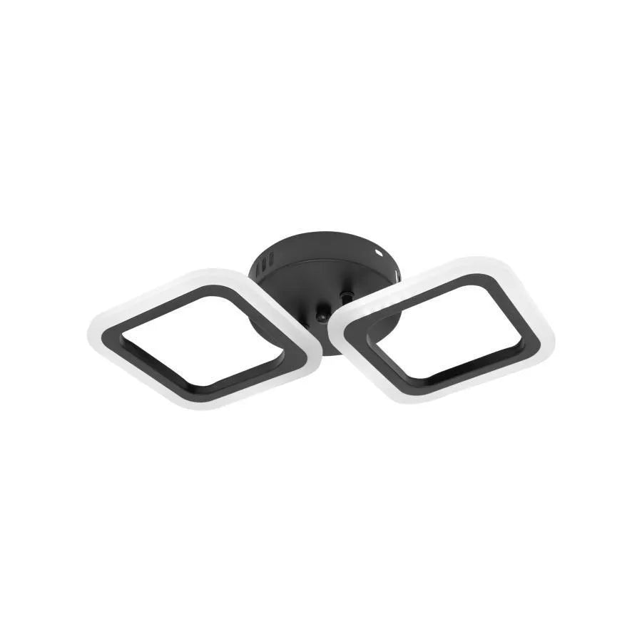 Lustra LED PULSARIS 27W, 2 Patrate, lumina Rece/Calda/Neutra, Negru, imaginea 2