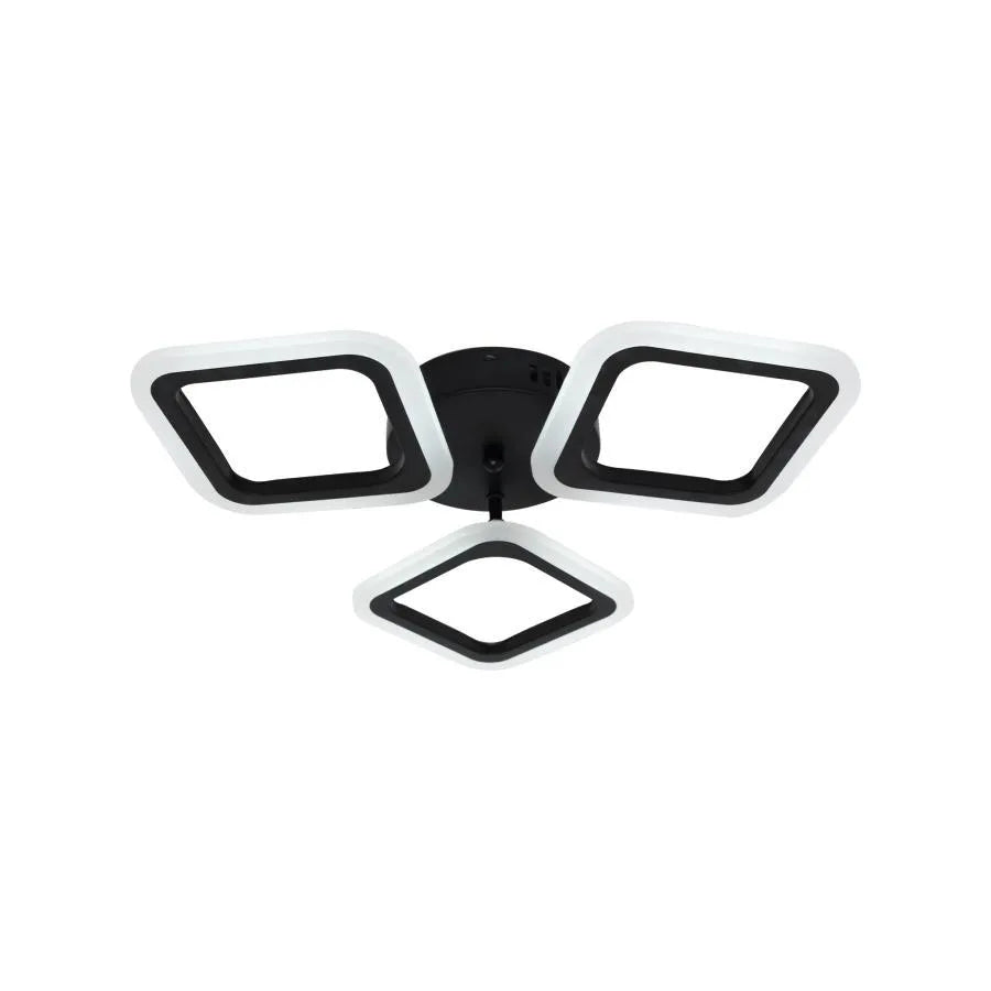 Lustra LED PULSARIS 40W, 3 Patrate, lumina Rece/Calda/Neutra, Negru, imaginea 6