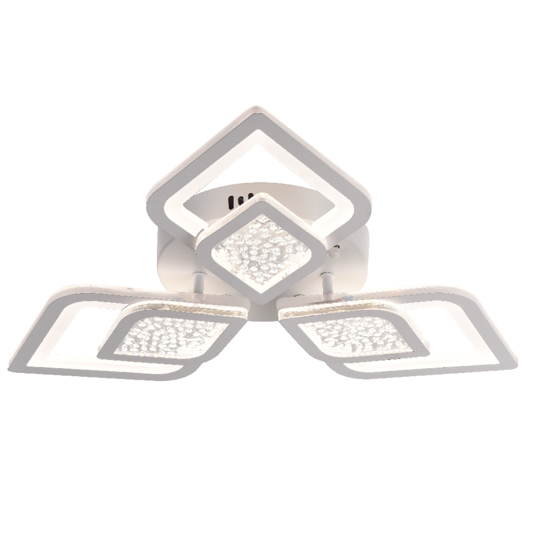 Lustra LED cu telecomanda DALIA 67W, 3 Petale, lumina Rece/Calda/Neutra, Dimabila, Alb